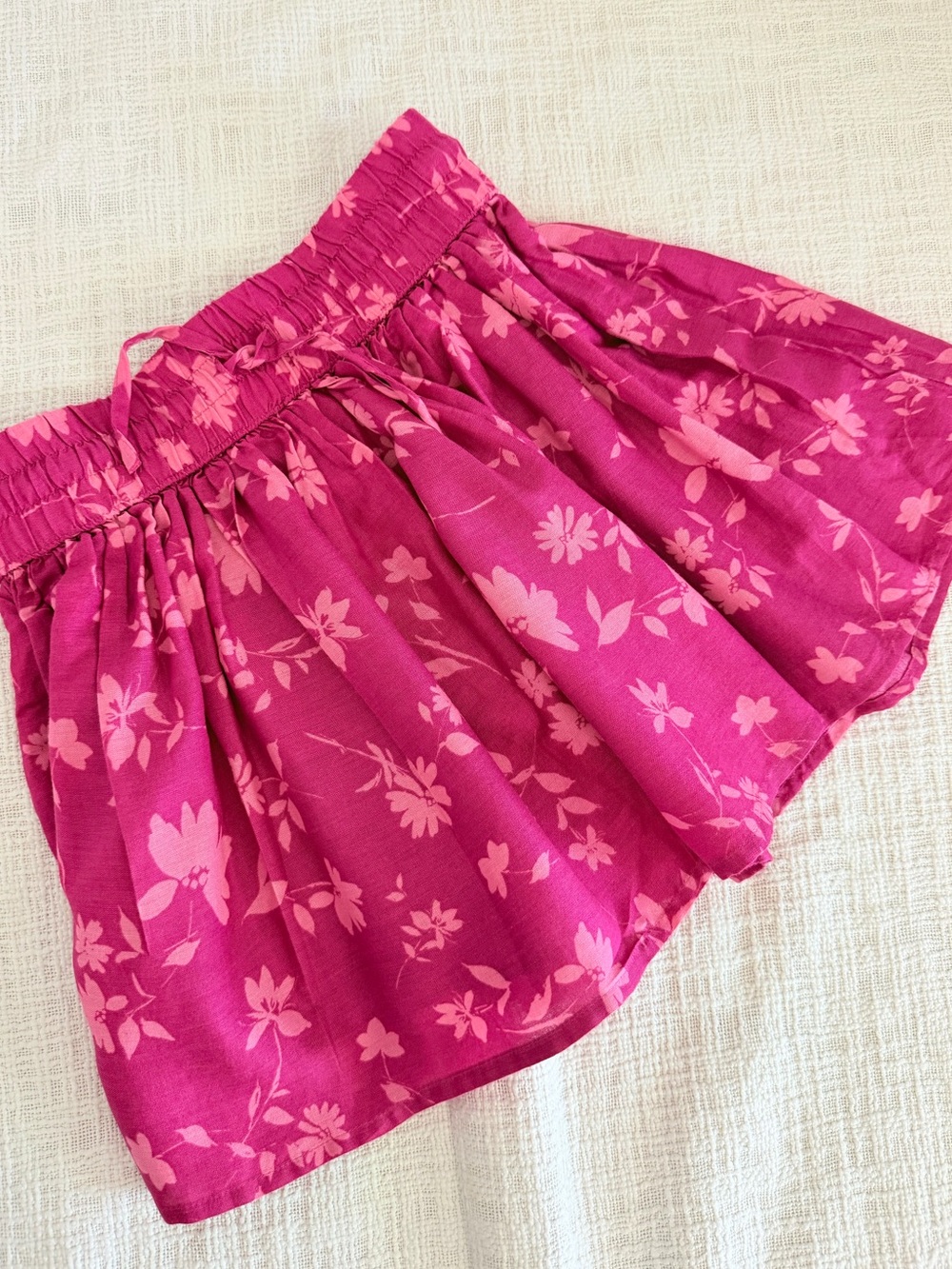 GAP Pink Floral Elastic-Waist Skater Skirt